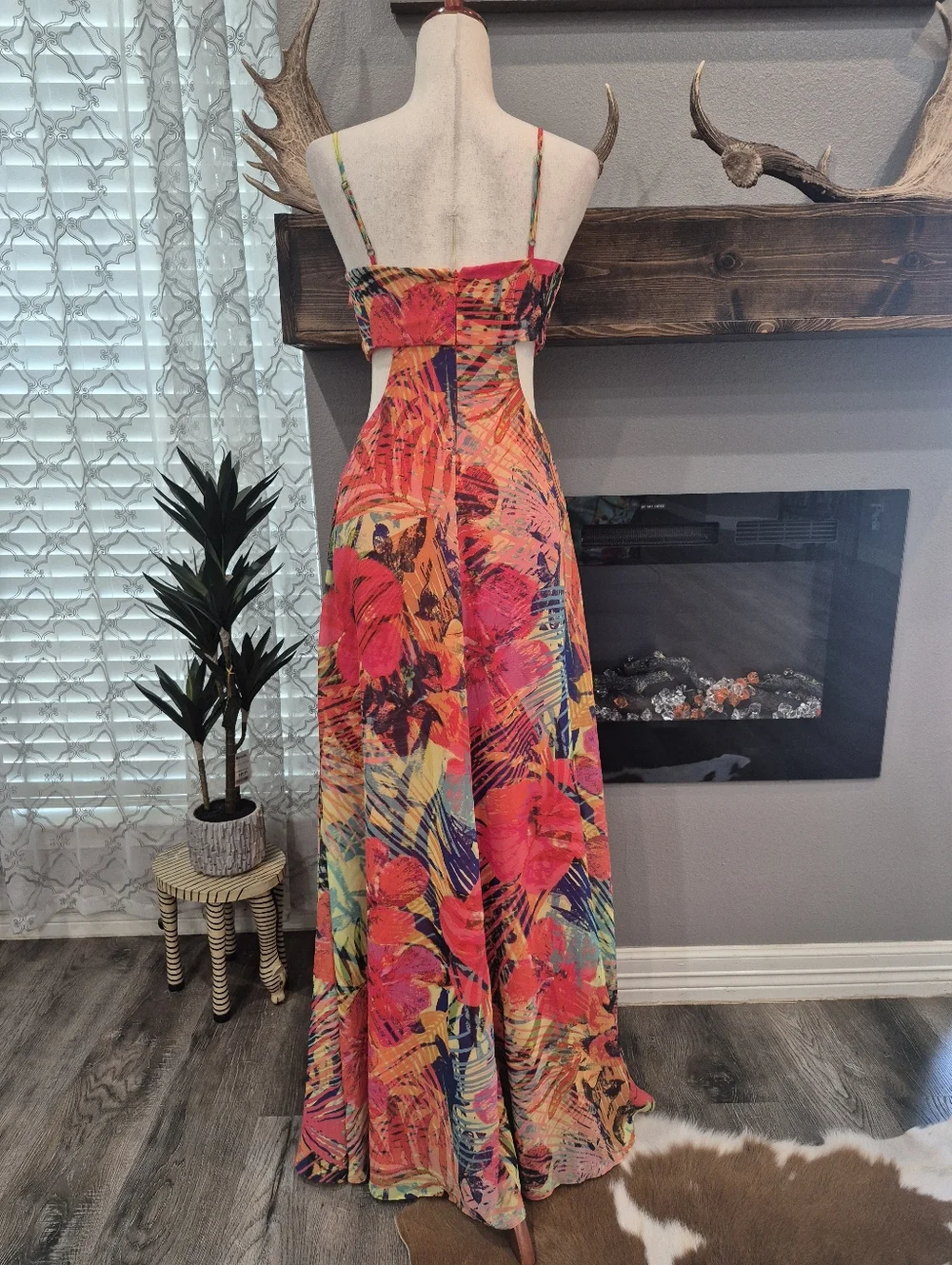 Marciano Tropical Maxi Dress Size Small - Picture 5 of 6